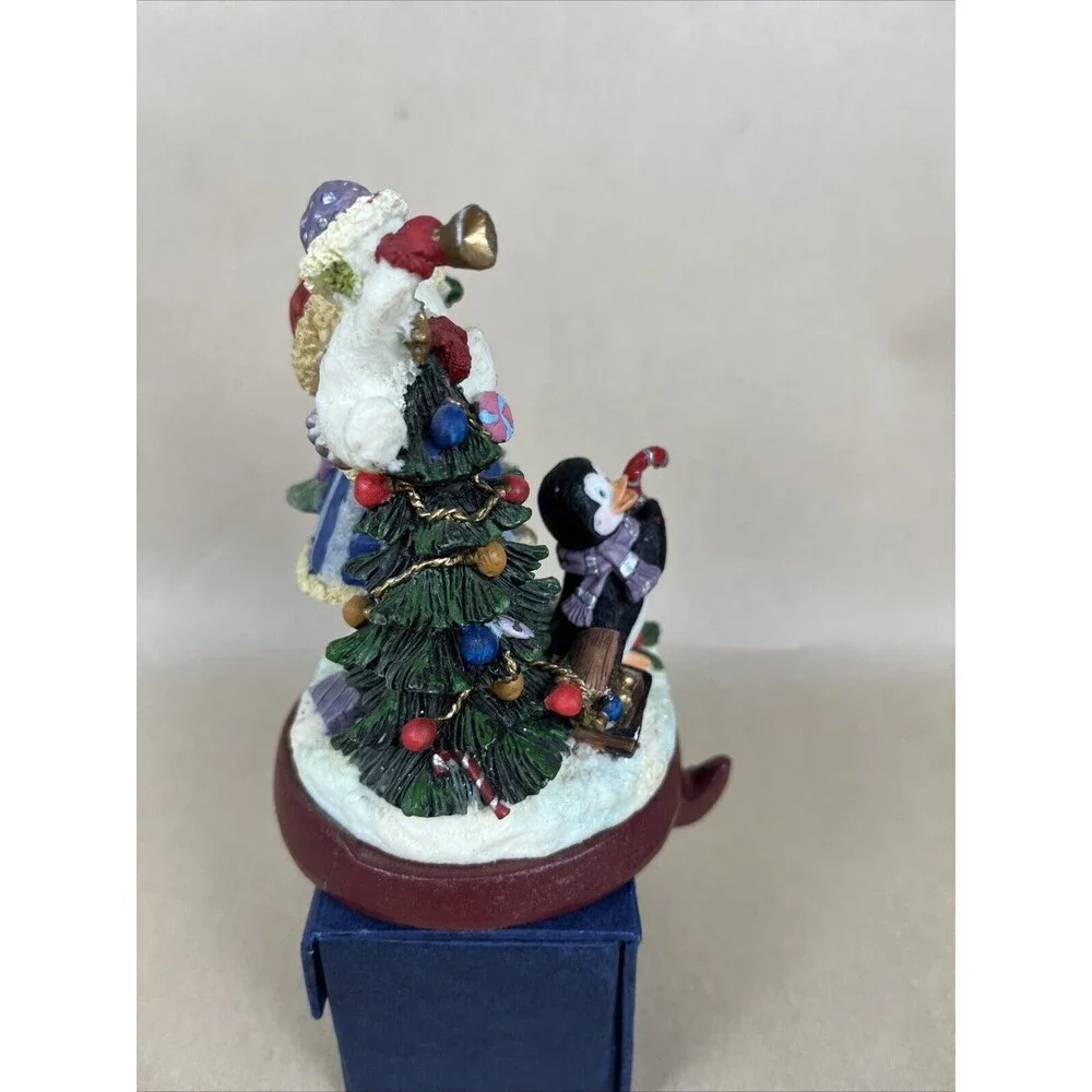 2‎ VTG Cast Iron Christmas Stocking Hangers- Santa Penguin, Snowman Penguin